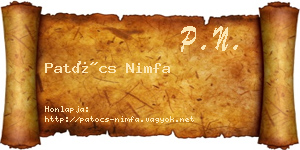 Patócs Nimfa névjegykártya