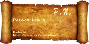 Patócs Nimfa névjegykártya