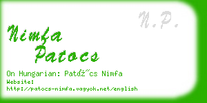 nimfa patocs business card